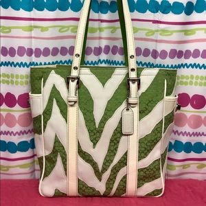 “RARE” VINTAGE COACH ZEBRA PRINT TOTE BAG 2555